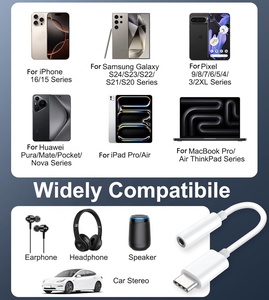 Bán Buôn Kỹ Thuật Số USB-C Loại C Để 3.5 Mm Nữ Âm Thanh AUX <span class=keywords><strong>Headphone</strong></span> Jack <span class=keywords><strong>Adapter</strong></span> Đối Với iPhone 15 16 Pro Max Samsung <span class=keywords><strong>Google</strong></span> <span class=keywords><strong>Pixel</strong></span> - Product Image 5