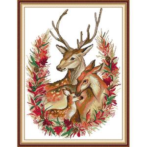 Kits de manualidades de <span class=keywords><strong>bordado</strong></span> DIY NKF para adultos, punto de impresión hecho a mano, costura de Navidad, juegos de <span class=keywords><strong>bordado</strong></span> de punto de cruz - Product Image 1