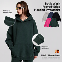 Sudadera con Capucha de Felpa Gruesa, Corte Holgado, Mezcla de Algodón, Bolsillo Canguro, Puños Acanalados, para Uso Diario Informal