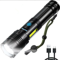Lampe torche LED P50 haute puissance, étanche, rechargeable, tactique, avec corps en alliage d'aluminium et charge USB