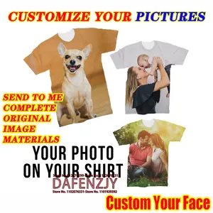 Erkek 3d baskı fotoğrafları t-shirt adınız kişiselleştirilmiş tasarım kadın hediye resim özel şort giyim özelleştirilmiş özel