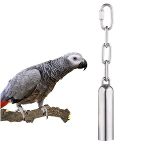 Campana de Acero Inoxidable a Prueba de Mordidas para Loros, Juguete con Sonido para Macacos, Cacatúas, Loros Grises Africanos, Accesorio para Jaulas de Aves Grandes - Product Image 1