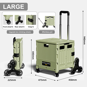 2025 mới được thiết kế thị trường gian hàng item Organizer lưu trữ Container có thể gập lại xe đẩy lưu trữ giỏ hàng - Product Image 2