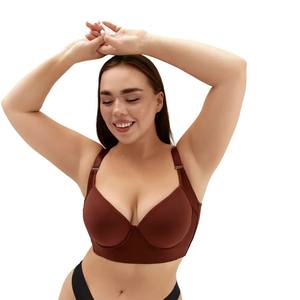 Soutien-gorge grande taille, soutien-gorge <span class=keywords><strong>push</strong></span>-<span class=keywords><strong>up</strong></span> brodé, taille 40, femmes rondes, fin, sans armature, trois quarts de bonnet, soutien-gorge de luxe pour femmes rondes - Product Image 5