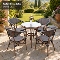 Ensemble quatre pièces de tables et chaises d'extérieur en rotin à prix de gros pour cour et jardin – Table et chaises de loisirs pour le thé