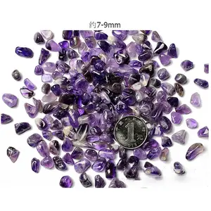 7-9mm Rock stone healing Amethyst crystal Tumbled stone purple Quartz Tumbled Gravel