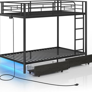 High-quality double iron bunk <b>bed</b> with <b>storage</b> for dormitory, bedroom, school apartment, modern steel <b>bed</b> frame, double <b>bed</b> - Product Image 5