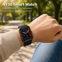 Montre connectée NY30 avec fonction d'appel, étanche au quotidien, écran TFT carré, logo personnalisé, vente en gros OEM