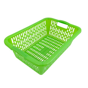 <b>Rectangular</b> Plastic <b>Storage</b> <b>Basket</b> White Green Red Stackable Kitchen Vegetable Washing Rice Sieve Neatening Box B 203 No 4 - Product Image 3