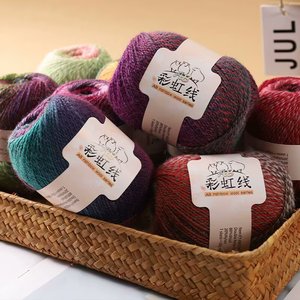 Sợi len pha nhiều màu cầu vồng 50g, độ bền cao và chống tĩnh điện, dùng để đan áo len - Product Image 6