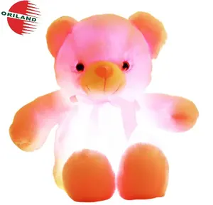 Light Up Teddy Bear Plush Toy Soft 32cm Or Custom 4 Colors Super Cute Bears Stuffed Animal Plush Toy For Girls Gift