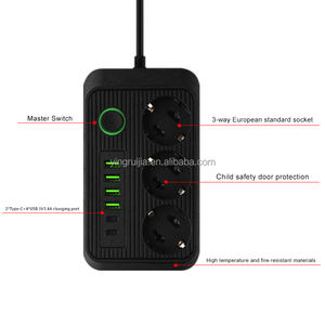ปลั๊กไฟยุโรป3ช่องพร้อมพอร์ต USB 6ช่องสายต่อ3ช่องพร้อม USB และ Type-C ปลั๊กไฟยุโรป - Product Image 4