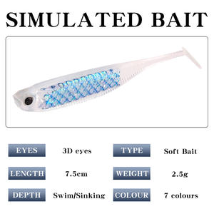 เหยื่อปลอมแบบกลวง XY-625 ขนาด 7.5 ซม. น้ำหนัก 2.5 กรัม เหยื่อสะท้อนแสงเลียนแบบธรรมชาติ สำหรับตกปลาแมนดารินในน้ำจืด - Product Image 3