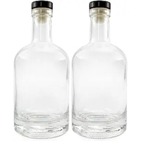 Offre Spéciale 12oz Mini Vide Verre Transparent Vin Boissons Liqueur Soda bouteille avec liège