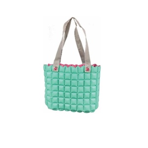 Inflatable <b>Beach</b> Tote <b>Bag</b> for Women 16x14x4 Inch Reversible PVC Bubble <b>Bags</b> Nylon Strap Waterproof Large Travel <b>Bag</b> - Product Image 1