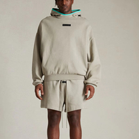 Ensemble de survêtement unisexe essentiel : sweat à capuche vierge, pantalon de jogging, ensemble sweat-shirt et pantalon de survêtement à logo personnalisé