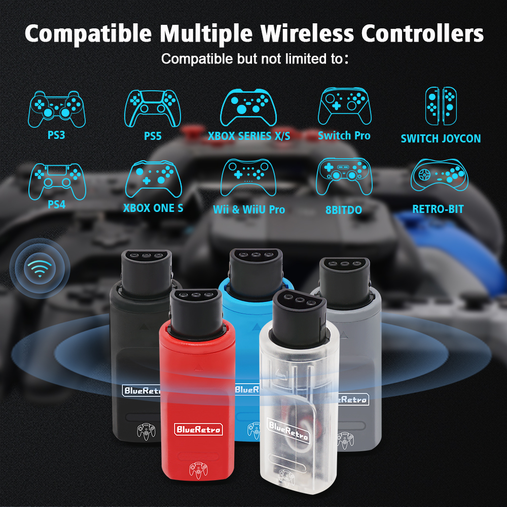 Draadloze Controller Adapter Bluetooth Controller Converter Voor N64 Console Voor Ps3 Voor Xbox One S Voor Switch Pro Controllers Transparant Wit