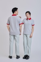 Impression par transfert de chaleur/broderie Polo doux et durable résistant aux plis facile d'entretien gris avec garniture rouge du vietnamien