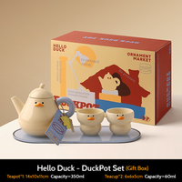 Ensemble théière en céramique BHM Hello Duckpot, bouilloire domestique, tasse, qualité alimentaire, pour cadeaux d'anniversaire, cadeaux de pendaison de crémaillère