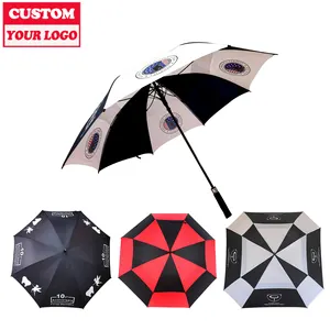 Benutzer definierte Regenschirme Lieferant Paraguas Som brillas Fiberglas Straight Golf Size Regenschirm