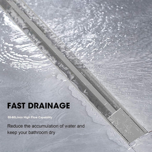 Ultra-hẹp tuyến tính Slim cống Sàn thép không gỉ 304/316 Tốc độ dòng chảy cao phòng tắm nhà bếp Vòi hoa sen xả tuyệt vời - Product Image 3