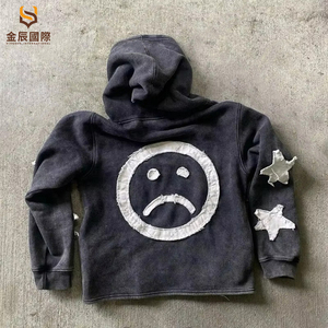 Sweat à capuche d'hiver pour homme avec logo frontal personnalisé, effet délavé, en molleton épais 100 % coton, imperméable et écologique - Product Image 5