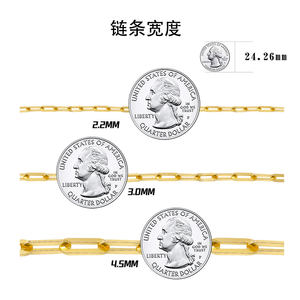 Rinntin Bsc40 Hiphop S925 Sterling Silver Ý Đồ Trang Sức 3Mm <span class=keywords><strong>14K</strong></span> 18K Mạ Vàng Lề Đường Kẹp Giấy Chuỗi Cho Phụ Nữ Người Đàn Ông - Product Image 5