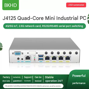Mini PC industriel sans ventilateur BKHD J4125 J5025 4LAN Gigabit DDR4 mSATA SATA, routeur pare-feu - Product Image 1