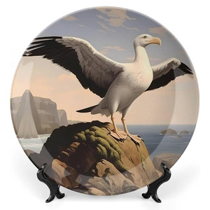 Mouettes personnalisé porcelaine assiette décorative ronde personnalisée assiettes décoratives en céramique votre <span class=keywords><strong>image</strong></span> de texte pour la décoration murale de bureau à domicile - Product Image 1