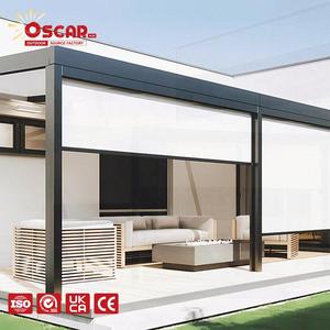 Stores de protection solaire anti-UV pour portes de patio extérieures avec fonction d'ouverture bipartite supérieure et inférieure et <span class=keywords><strong>occultation</strong></span> intégrale - Product Image 1