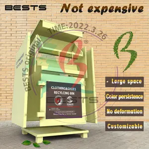 Community High Quality Outdoor Steel Big Opening Recycling Bin Clothing Donation Drop Box Clothes Bank