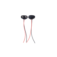Okystar Disponible Experimental 15cm Negro Rojo Cable Conexión 9V Batería Clips Snap