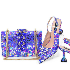 Elegantes Brautschuh- und Abendtaschen-Set: Spitze Schuhe mit Diamanten und Strass, Dünner Absatz, Perfekt für Abendkleider - Product Image 1