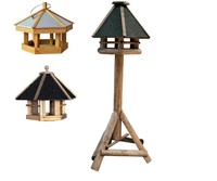 Leo's FSC et SEDEX 4P, bois de cèdre et de pin, mangeoire de table pour oiseaux sauvages avec support