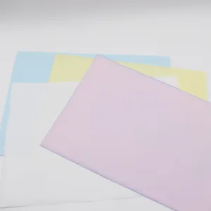 Kertas fotokopi sendiri tanpa karbon NCR 65*100cm 70*90mm 77*110mm warna-warni atau gulungan dalam gambar biru atau hitam