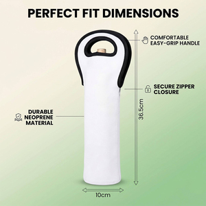 Sacs à vin vierges pour sublimation, sacs de transport pour bouteilles en néoprène personnalisables, impression par transfert thermique double face, sacs fourre-tout pour cadeaux personnalisés - Product Image 2
