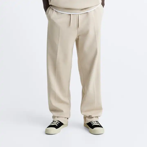 <span class=keywords><strong>Pantaloni</strong></span> della <span class=keywords><strong>tuta</strong></span> larghi più popolari da uomo oversize francese spugna <span class=keywords><strong>Beige</strong></span> <span class=keywords><strong>pantaloni</strong></span> della <span class=keywords><strong>tuta</strong></span> larghi da uomo - Product Image 2
