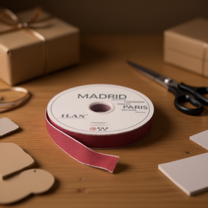 Cinta Decorativa ILAN de 2.5 cm x 37 m, Tejida, con Patrón Rojo Madrid - Product Image 2
