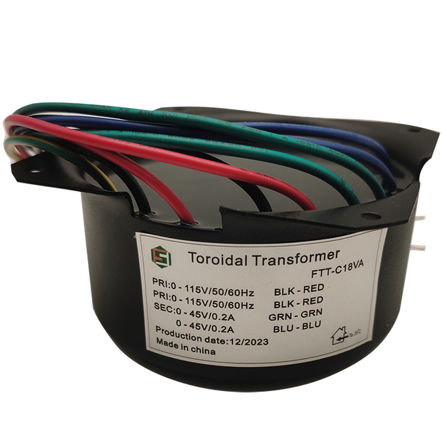 Waterproof IP67 Metal Shielding Cover Resin Potted 18VA Toroidal Transformer,115V to 45V for Lighting Elevator Industrial Audio