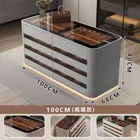 Comptoir d'exposition pour centre commercial, armoire avec éclairage LED, présentoir multi-niveaux pour produits de beauté, cosmétiques, produits pour les ongles, forme moderne, MDF, hôpital