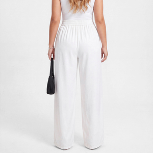 <span class=keywords><strong>Pantalones</strong></span> de Pierna Ancha Ligeros de Verano para Mujer, <span class=keywords><strong>Tallas</strong></span> Grandes, Estilo Casual, Tipo Traje, Entrega en 15 Días, Fabricación Personalizada - Product Image 4
