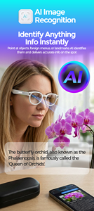 แว่นตาอัจฉริยะ 1080P พร้อมกล้อง ระบบกันสั่น บันทึกวิดีโอ แปลภาษาด้วย AI เชื่อมต่อ Wifi ไร้สาย วิเคราะห์ภาพ บันทึกเสียง รุ่น <span class=keywords><strong>S1</strong></span> - Product Image 4