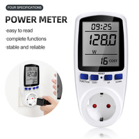 Meteran Daya Wattmeter Tegangan Digital 110/250V Konsumsi Watt Energi KWh Soket EU/US/UK /FR Monitor Penganalisis Listrik