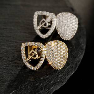 Grillz Flèche Traversant le Cœur Or Argent Micro Pavé Zircon Unisexe Usage Quotidien - Product Image 1
