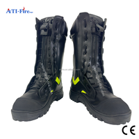 Bottes en cuir pour pompiers EN15090, embout en acier, résistantes aux flammes, imperméables, chaussures de sécurité industrielles, équipement de pompier