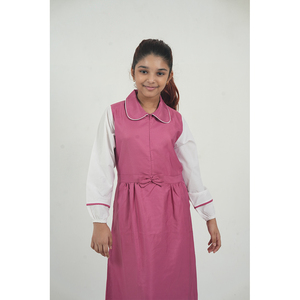 Uniforme Escolar Personalizado para Niñas, Vestido Rosa de Manga Larga, Camisa Blanca, Uniforme Académico, 100% Inspección de Control de Calidad, 95% Algodón, 5% Elastano - Product Image 4
