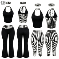 Nouvel ensemble de vêtements de yoga Y2K pour femme, motif guépard coloré, collection Printemps-Été 2026 : haut licou et legging capri