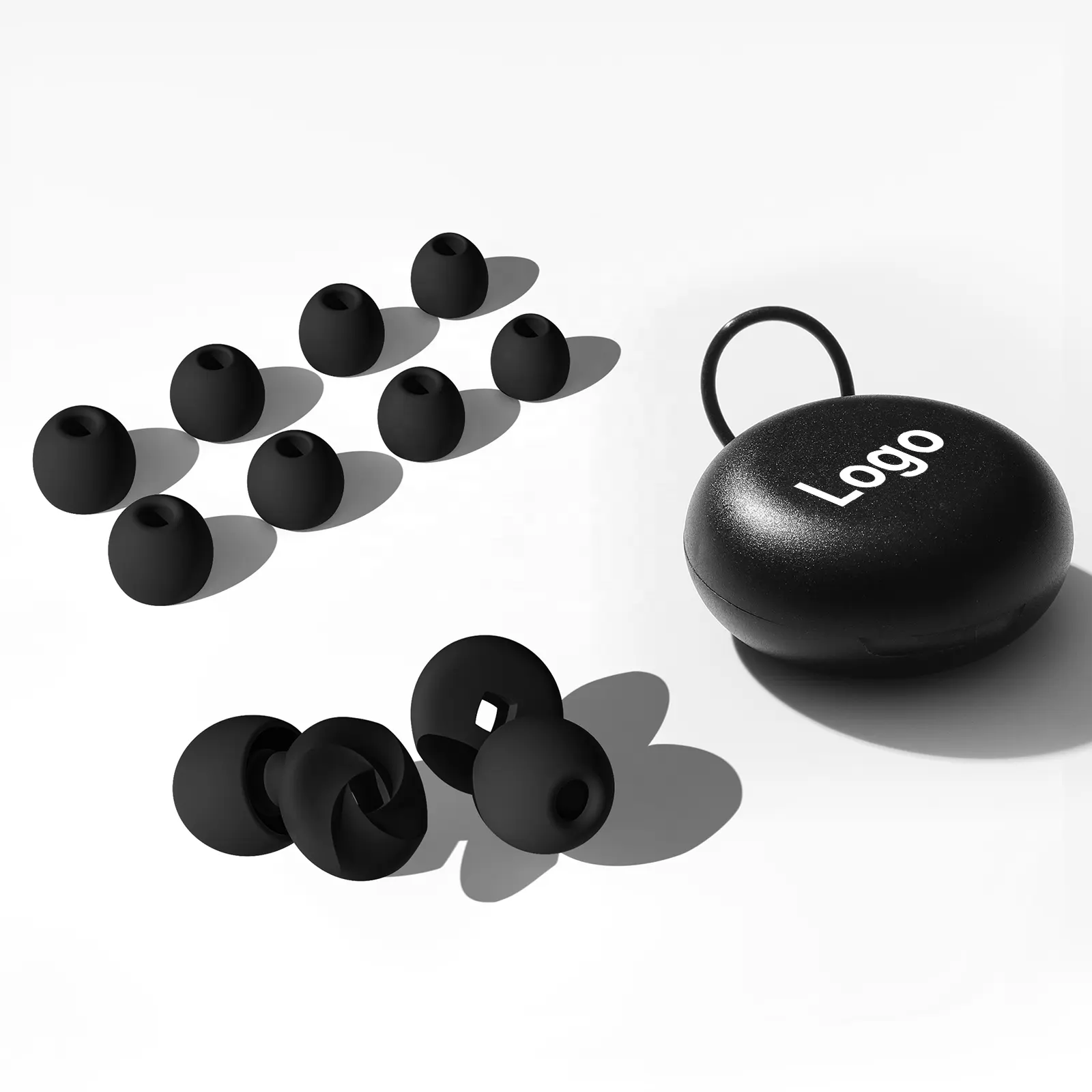 Customized logo silicone ear plugs sleeping noise cancelling earplugs 33db with case