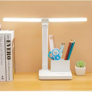 带笔架的发光二极管双头型可折叠可充电工作书房床头台灯
