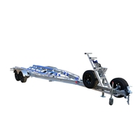 Remorque bateau en aluminium robuste à double essieu haute capacité de 28 pieds équipée de freins à disque hydrauliques
